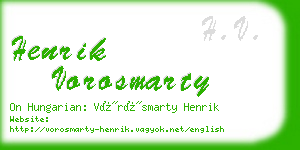 henrik vorosmarty business card